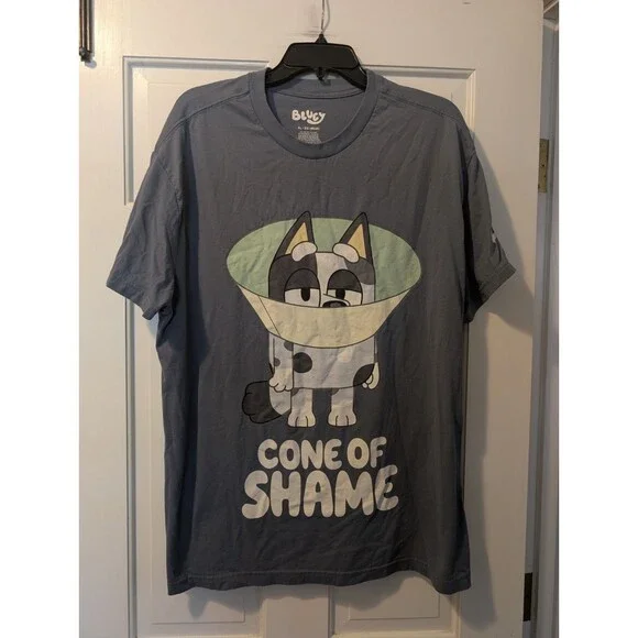 Bluey Cone of Shame T-Shirt Men’s XL Blue Funny Cartoon Graphic Tee Disney - Picture 10 of 11